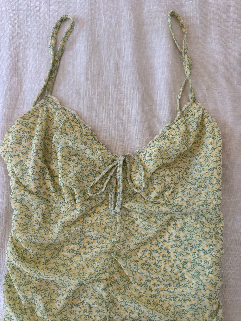 H&M Yellow Floral Tie-Front Camisole